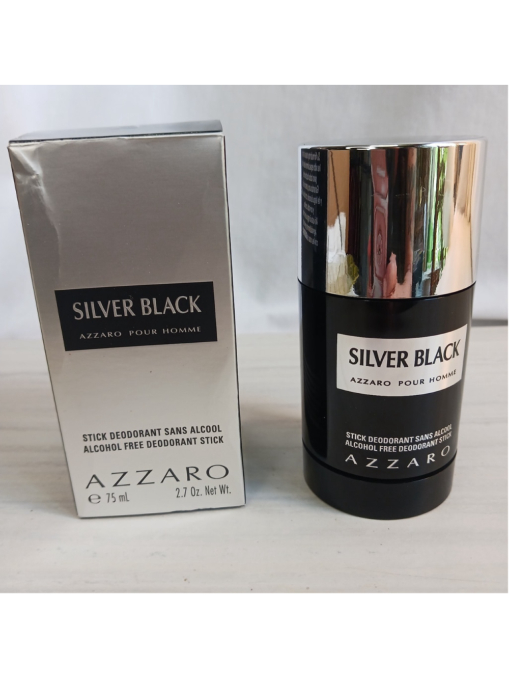 Silver Black Azzaro Stick Deodorant Alcohol-free Men's Fragrance Germany Paris